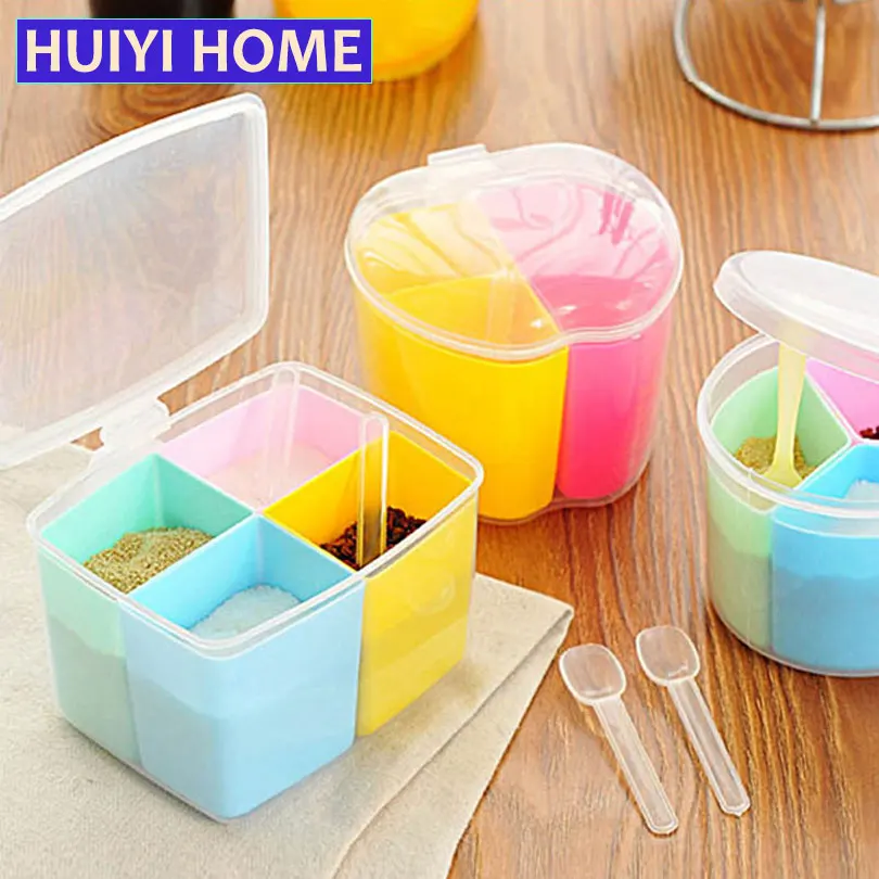 Plastic Seasoning Storage Jars Kitchen Organizer Accessories Detachable Pepper Spice Boxes With Spoon EGH002
Plastic Seasoning Storage Jars Kitchen Organizer Accessories Detachable Pepper Spice Boxes With Spoon EGH002