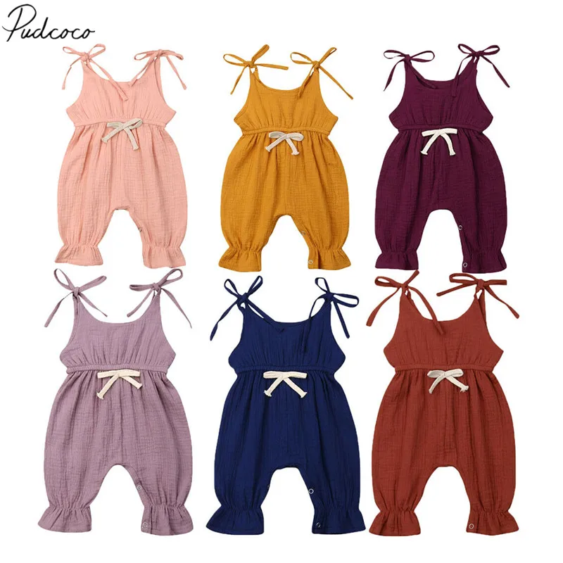 2019 Baby Summer Clothing Newborn Baby Girl Romper Solid Sleeveless Strap Jumpsuit Rompers Outfits Set Clothes
2019 Baby Summer Clothing Newborn Baby Girl Romper Solid Sleeveless Strap Jumpsuit Rompers Outfits Set Clothes