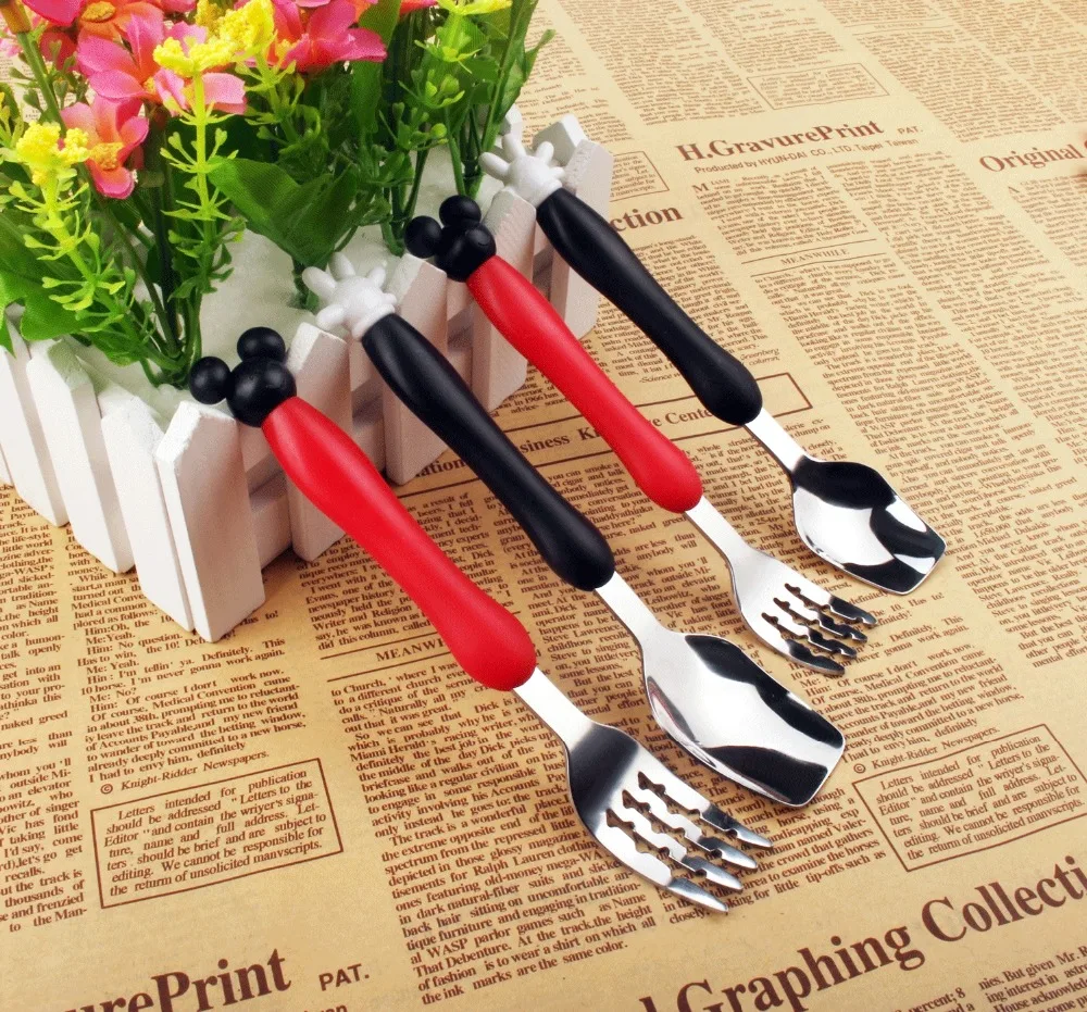 Lovely 3D Mickey & Minnie Mouse Fork Spoon Set High Quality Stainless steel Baby Spoon Snacks Honey Spoon
Lovely 3D Mickey & Minnie Mouse Fork Spoon Set High Quality Stainless steel Baby Spoon Snacks Honey Spoon