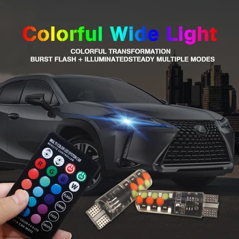 New Universal Car RGB Led W5W T10 RGB COB 12SMD Clearance lights Colorful Multi Mode Car Light Bulbs With Remote Controller 12v
New Universal Car RGB Led W5W T10 RGB COB 12SMD Clearance lights Colorful Multi Mode Car Light Bulbs With Remote Controller 12v