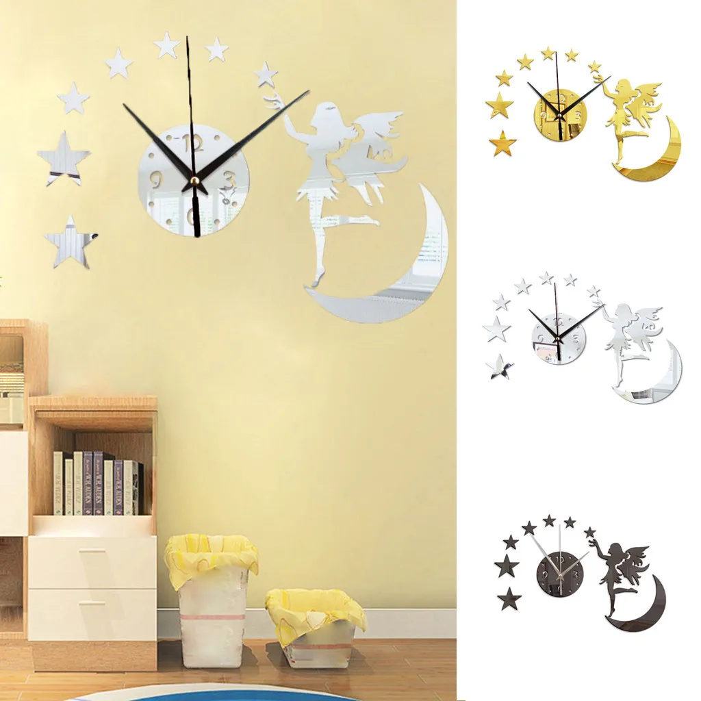Diy Modern 3d Angel Girl Mirror Wall Clock Modern Design Home Office Interior Decoration Saat Horloge Reloj De Pared Klok
Diy Modern 3d Angel Girl Mirror Wall Clock Modern Design Home Office Interior Decoration Saat Horloge Reloj De Pared Klok