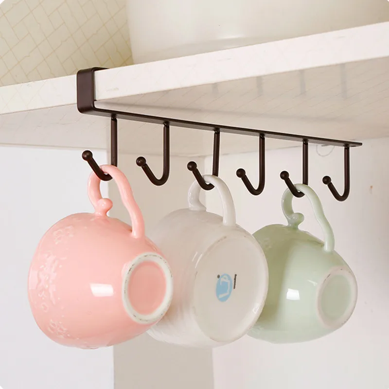 New Iron Bar Cup Hook Kitchen Storage Rack Cupboard Hanging Hook Shelf Hanger Storage Bathroom Organizer Holder 6 Hooks
New Iron Bar Cup Hook Kitchen Storage Rack Cupboard Hanging Hook Shelf Hanger Storage Bathroom Organizer Holder 6 Hooks