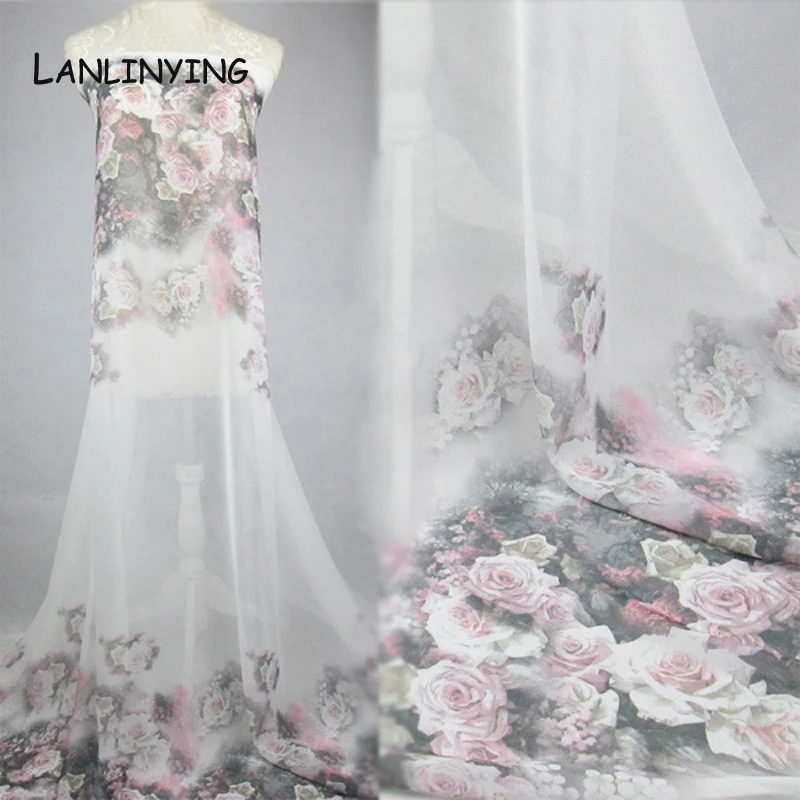 LANLINYING New Arrival Retro Ground Dress Gowns Fabric White Rose Flowers Print Chiffon Gauze Material .D296
LANLINYING New Arrival Retro Ground Dress Gowns Fabric White Rose Flowers Print Chiffon Gauze Material .D296