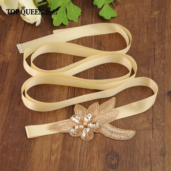 TOPQUEEN S401 Golden Sash belt Wedding sash For bridesmaid Wedding belt handmade Belts accessories for wedding dress
TOPQUEEN S401 Golden Sash belt Wedding sash For bridesmaid Wedding belt handmade Belts accessories for wedding dress