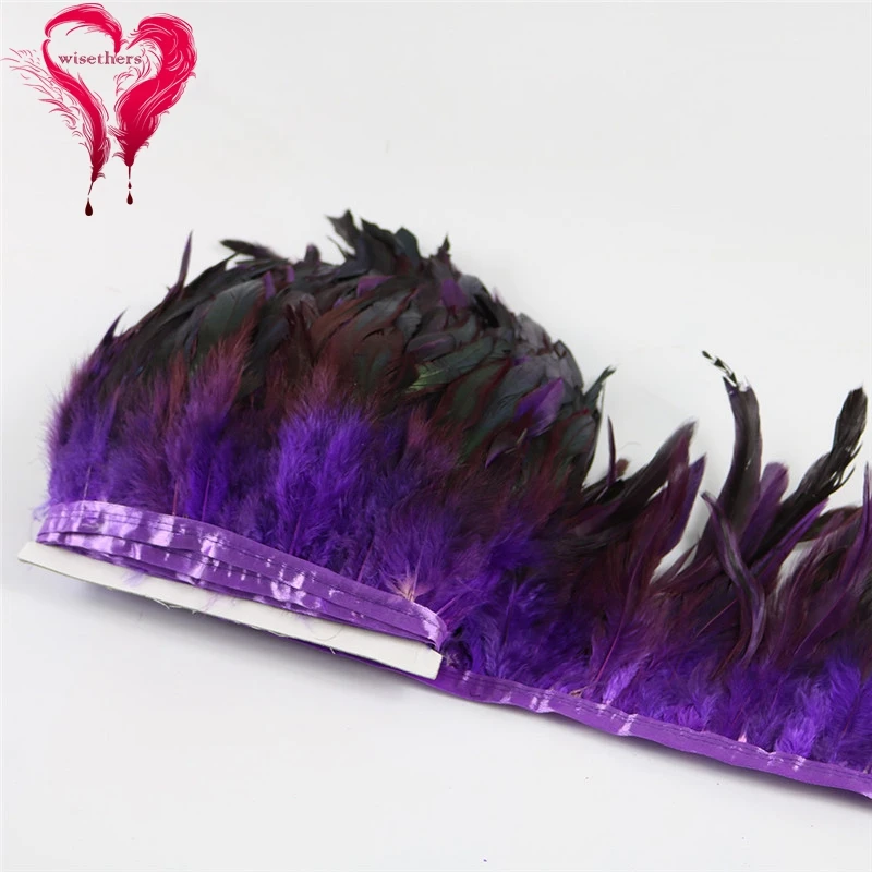 10 purple rooster feather trims 4