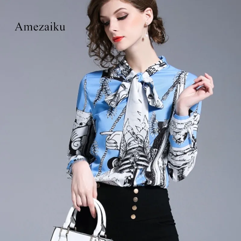 2018 Blouse Women Pullovers Shirt Printed Vintage Design Long Sleeves Office Work Top Elegant Style New bow tie up neck
2018 Blouse Women Pullovers Shirt Printed Vintage Design Long Sleeves Office Work Top Elegant Style New bow tie up neck
