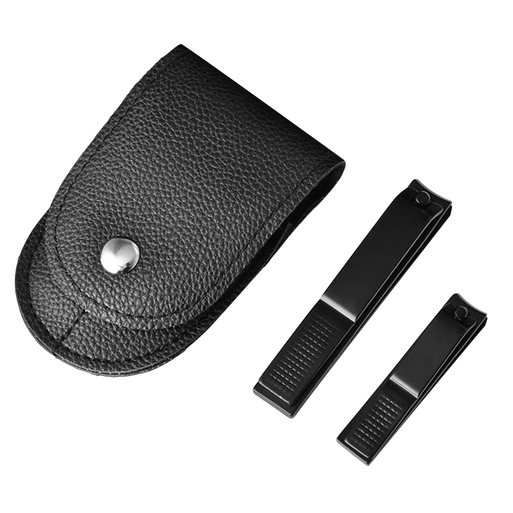 2pcs Black Nail Clippers Set Stainless Steel Sharp Fingernail Toenail Clippers for Men Women with Leather Case
2pcs Black Nail Clippers Set Stainless Steel Sharp Fingernail Toenail Clippers for Men Women with Leather Case