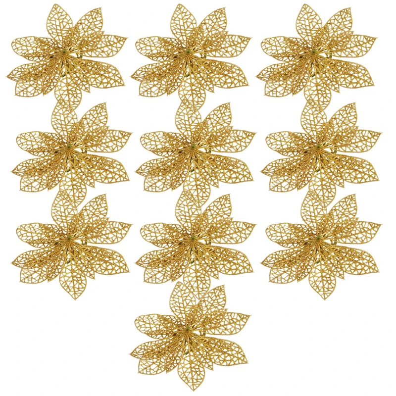 10pcs/set 6" Christmas Flowers Xmas Christmas Tree Decorations Glitter Hollow Wedding Party Decor Gold/Silver/Red C42
10pcs/set 6" Christmas Flowers Xmas Christmas Tree Decorations Glitter Hollow Wedding Party Decor Gold/Silver/Red C42