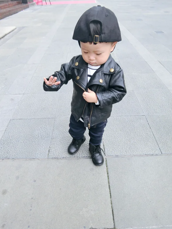 Wind PU Leather Leather Coat Baby Boys and Girls Short Children Jacket 20 Wind PU Leather Leather Coat Baby Boys and Girls Short Children Jacket 24