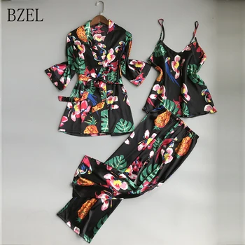 BZEL Sleepwear 3 Pieces Pyjama Set Women Autumn Winter Sexy Pajama Sets Sleep Suits Floral Nightwear Gift Home Clothes Homewear
BZEL Sleepwear 3 Pieces Pyjama Set Women Autumn Winter Sexy Pajama Sets Sleep Suits Floral Nightwear Gift Home Clothes Homewear