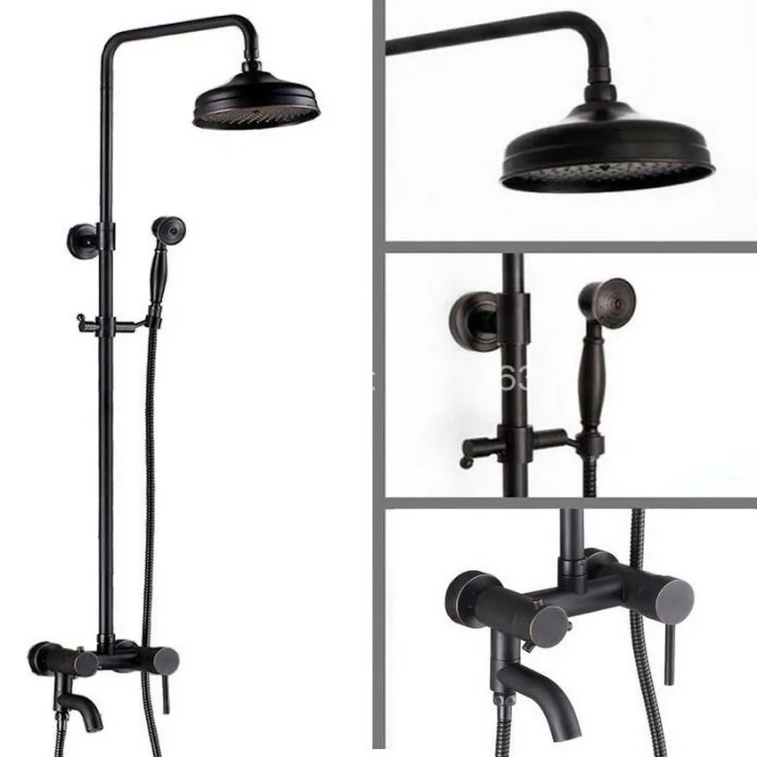 Black Oil Rubbed Brass Wall Mounted Bathroom Rain Shower Hand Shower Tub Faucet Set Mixer Valve With Hand Shower ars365
Black Oil Rubbed Brass Wall Mounted Bathroom Rain Shower Hand Shower Tub Faucet Set Mixer Valve With Hand Shower ars365