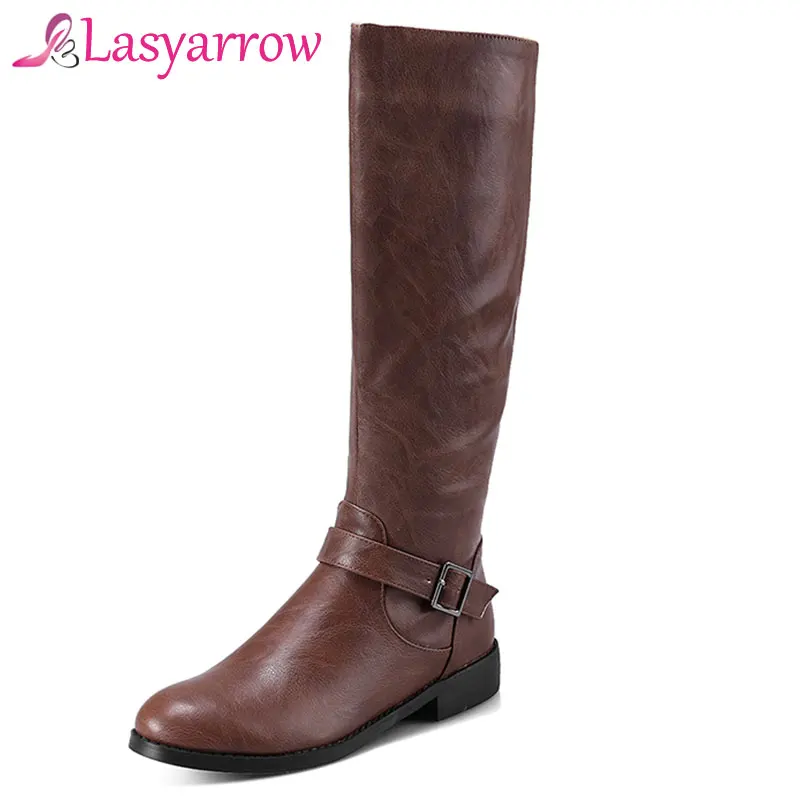 Lasyarrow Autumn Winter Mid-calf Boots for Women Low Heels Round Toe Buckle Motorcycle Boots Zipper Casual Knight Botas Mujer
Lasyarrow Autumn Winter Mid-calf Boots for Women Low Heels Round Toe Buckle Motorcycle Boots Zipper Casual Knight Botas Mujer