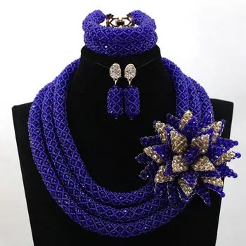 Luxury Royal Blue African Beads Flower Pendant Necklace Jewelry Set Nigerian Bridal Jewelry Set for Women Free Shipping WD160
Luxury Royal Blue African Beads Flower Pendant Necklace Jewelry Set Nigerian Bridal Jewelry Set for Women Free Shipping WD160