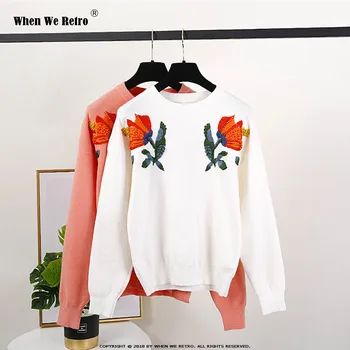 When We Retro 2018 Autumn Sweater Women Floral Embroidery Knitted Winter Sweater Pullover Female O-Neck Long Sleeve Tops YC04
When We Retro 2018 Autumn Sweater Women Floral Embroidery Knitted Winter Sweater Pullover Female O-Neck Long Sleeve Tops YC04