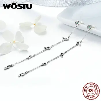 WOSTU Authentic 925 Sterling Silver Music Notes Green Cubic Zircon Stone Long Drop Earrings For Women Elegant Jewelry BKE235
WOSTU Authentic 925 Sterling Silver Music Notes Green Cubic Zircon Stone Long Drop Earrings For Women Elegant Jewelry BKE235
