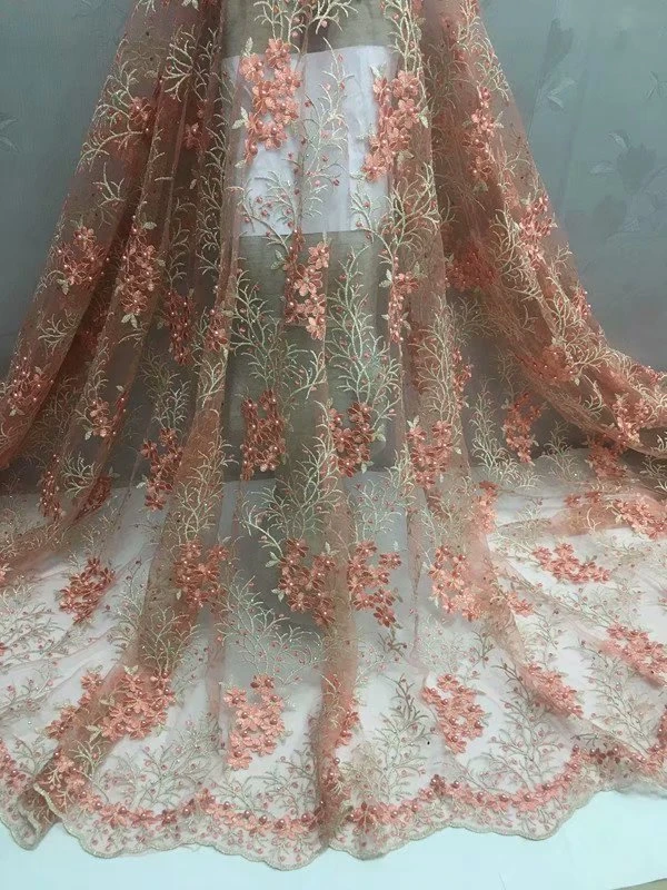 Nigerian Lace Fabric 2018 African pink Lace Fabric Wedding African French Net Tulle Lace Fabirc 3d Embroidery Lace Trim 
Nigerian Lace Fabric 2018 African pink Lace Fabric Wedding African French Net Tulle Lace Fabirc 3d Embroidery Lace Trim