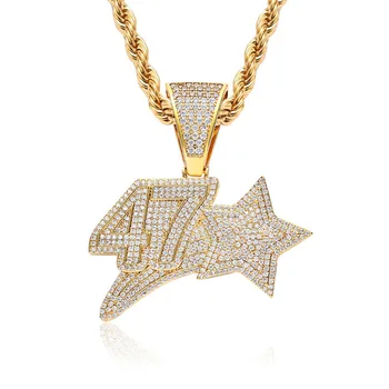 Hip Hop Full AAA CZ Zircon Paved Bling Iced Out 47 Star Pendants Necklace for Men Rapper Jewelry Gold Color Dropshipping
Hip Hop Full AAA CZ Zircon Paved Bling Iced Out 47 Star Pendants Necklace for Men Rapper Jewelry Gold Color Dropshipping