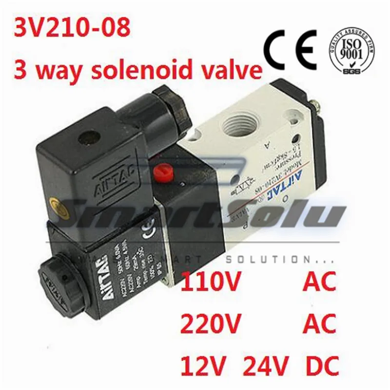 Free Shipping 1/4'' Pneumatic Electromagnetic Solenid Valve 3/2 Way DC 12V 3V210-08
Free Shipping 1/4'' Pneumatic Electromagnetic Solenid Valve 3/2 Way DC 12V 3V210-08