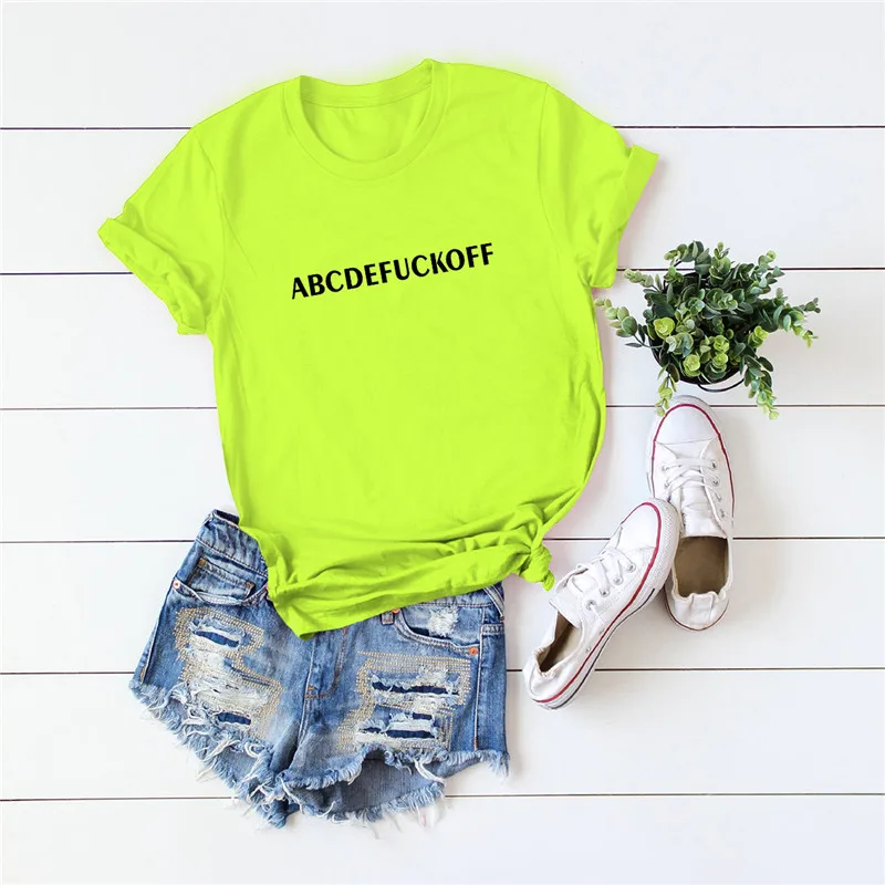 Plus Size S-5XL ABCDEFUCKOFF Letter Print T Shirt Women Shirts 100% Cotton O Neck Short Sleeve Summer T-Shirt Tops Casual Tshirt
Plus Size S-5XL ABCDEFUCKOFF Letter Print T Shirt Women Shirts 100% Cotton O Neck Short Sleeve Summer T-Shirt Tops Casual Tshirt