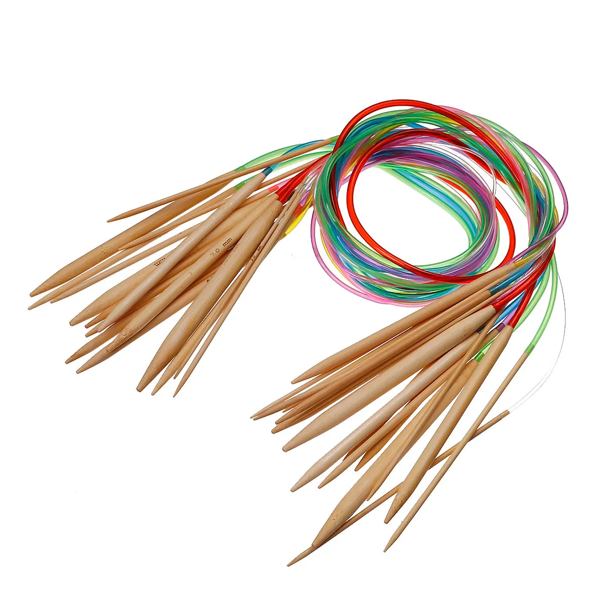 Natural Bamboo Circular Knitting Needles At Random 81.5cm(32 1/8"), 1 Set (18 PCs/Set)
Natural Bamboo Circular Knitting Needles At Random 81.5cm(32 1/8"), 1 Set (18 PCs/Set)