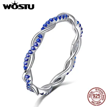WOSTU Original Real 925 Sterling Silver Blue CZ Twist Finger Charm Finger Rings For Women Fashion Party Jewelry Fine Gift CQR402
WOSTU Original Real 925 Sterling Silver Blue CZ Twist Finger Charm Finger Rings For Women Fashion Party Jewelry Fine Gift CQR402