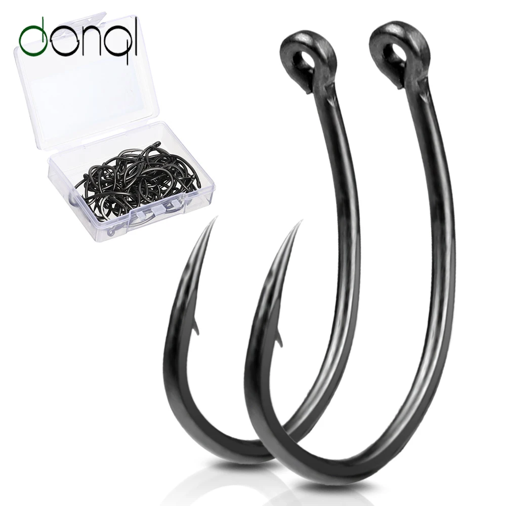 DONQL 50pcs/lot Curve Barbed Fishing Hooks Set Single Circle Fishhook Coated Fly Fishing Carp Hook Sea Tackle Accessories
DONQL 50pcs/lot Curve Barbed Fishing Hooks Set Single Circle Fishhook Coated Fly Fishing Carp Hook Sea Tackle Accessories