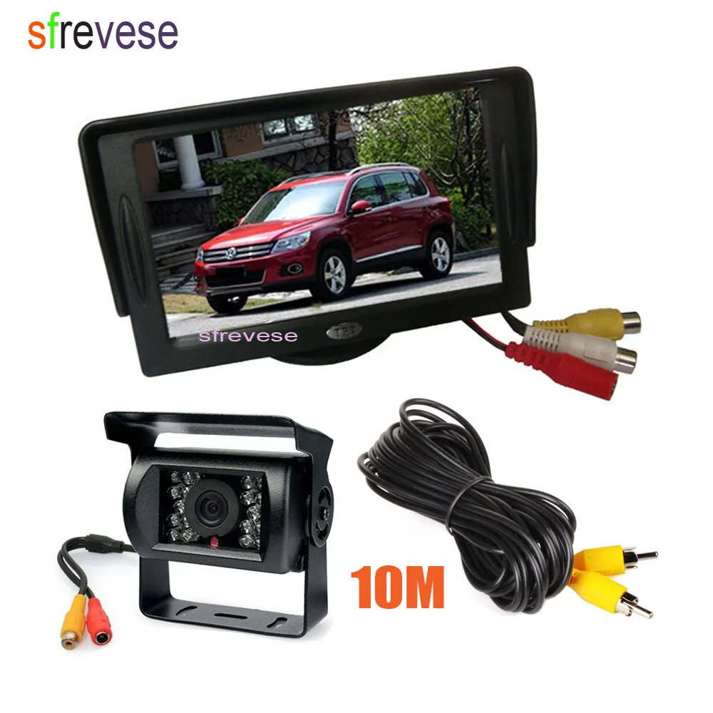 4.3" Car LCD Monitor + Waterproof 18 LED IR Night Vision Reverse Parking Backup Camera Rear View Kit with 10M cable
4.3" Car LCD Monitor + Waterproof 18 LED IR Night Vision Reverse Parking Backup Camera Rear View Kit with 10M cable