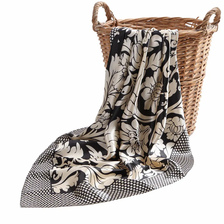 POBING Women Scarf Satin Silk Black White Flowers Foulard Square Head Scarves Large Shawls Wraps 90*90cm Bandana Muslim Hijab
POBING Women Scarf Satin Silk Black White Flowers Foulard Square Head Scarves Large Shawls Wraps 90*90cm Bandana Muslim Hijab