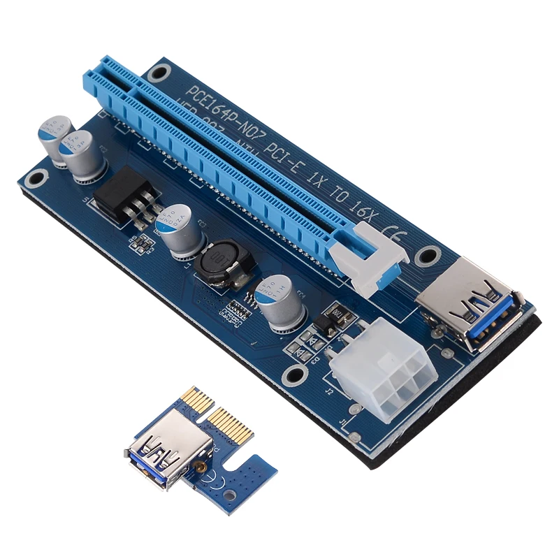 VER 007 PCIe PCI-E PCI Express 1x to 16x Riser Card USB 3,0 кабель для передачи данных SATA до 6Pin IDE Molex источник питания для BTC Miner машины
VER 007 PCIe PCI-E PCI Express 1x to 16x Riser Card USB 3,0 кабель для передачи данных SATA до 6Pin IDE Molex источник питания для BTC Miner машины