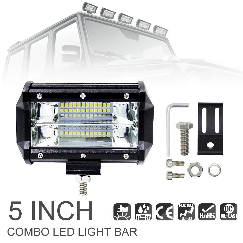 AZGIANT 5 inch 72W Led Work Light Cold White 7000K Combo Light Bar 180 Degree Beam Angle Perfect for Most Boat,Car
AZGIANT 5 inch 72W Led Work Light Cold White 7000K Combo Light Bar 180 Degree Beam Angle Perfect for Most Boat,Car