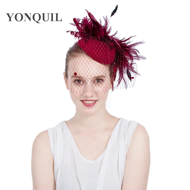 2017 Stylish Feather flower pillbox Fascinator party Hats with hair clips bridal netting veils hats on winter 19 colors SYF154
2017 Stylish Feather flower pillbox Fascinator party Hats with hair clips bridal netting veils hats on winter 19 colors SYF154