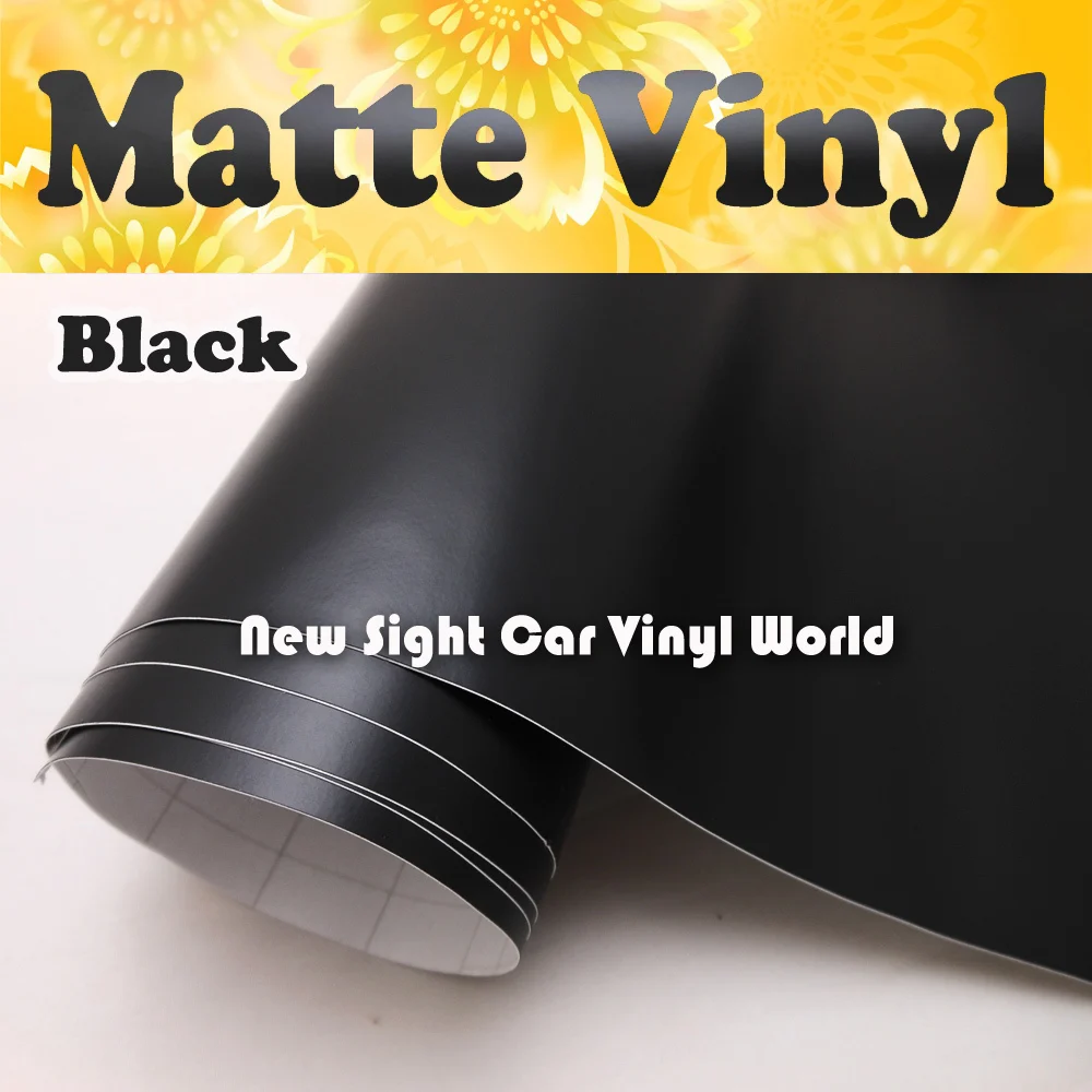 Image Fast FedEx FREE SHIPPING High Quality Matte Black Vinyl Air Free For Car Wrapping Thickness 0.13mm Size 1.52*30m Roll