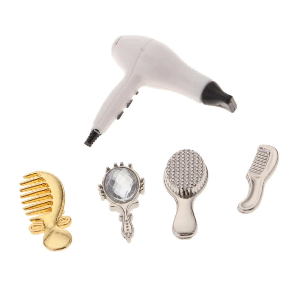 5 Pieces Handmade Doll Hair Care Accessories Comb Mirror Hair Dryer Set for 1/12 Dollhouse Doll Hair Comb Brush Bathroom Set 5 Pieces Handmade Doll Hair Care Accessories Comb Mirror Hair Dryer Set for 1/12 Dollhouse Doll Hair Comb Brush Bathroom Set