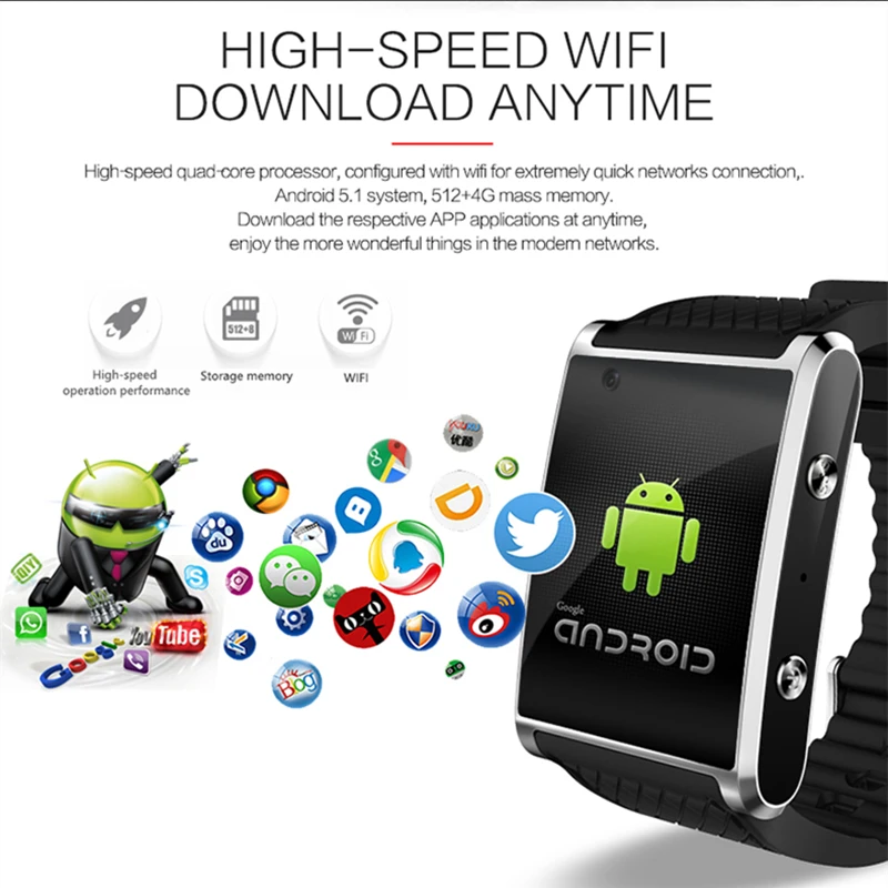 Newest Android 5.1 Smart Watch MTK6580 Smartwatch with pedometer camera 2.0M 3G WIFI GPS Arabic for xiaomi huawei SAMSUNG phone
Newest Android 5.1 Smart Watch MTK6580 Smartwatch with pedometer camera 2.0M 3G WIFI GPS Arabic for xiaomi huawei SAMSUNG phone