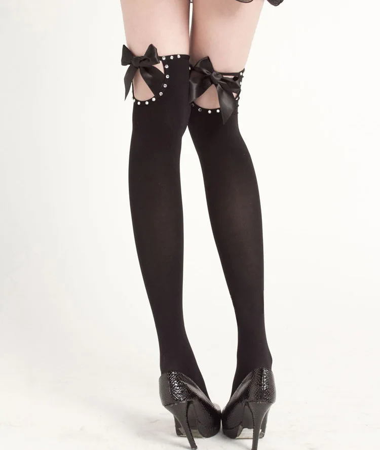 Fashion Women Sexy Punk Gothic LOLITA Thigh High Stockings Black Satin Bow Bowknot Crystal Diamond
Fashion Women Sexy Punk Gothic LOLITA Thigh High Stockings Black Satin Bow Bowknot Crystal Diamond