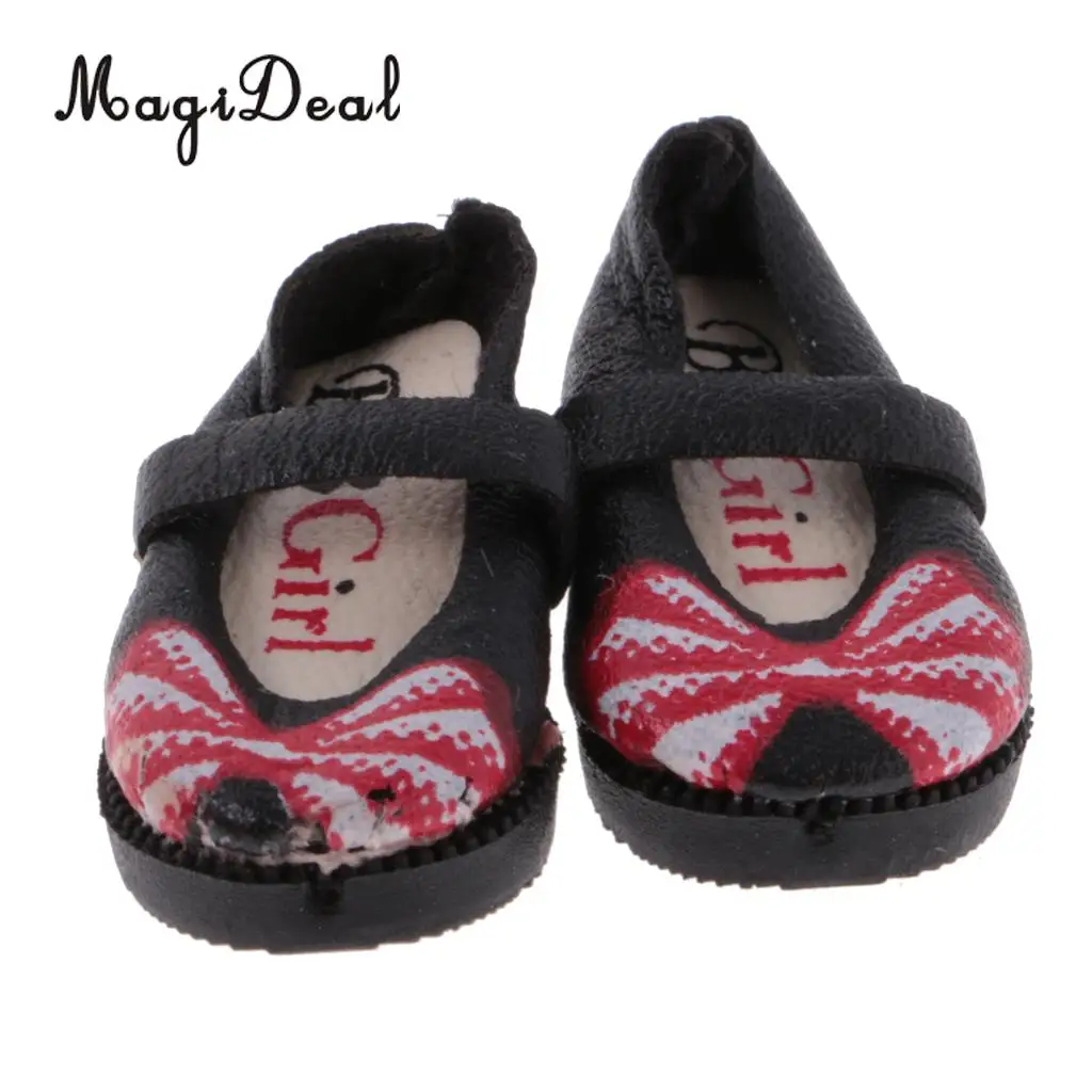 2 Pairs Doll Ankle Belt Shoes Flat Shoes for Azone Licca 1/6 OB Blythe Dolls Dress up Accessories