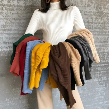2018 Thick Turtleneck Warm Women Sweater Autumn Winter Knitted Femme Pull High Elasticity Soft Female Pullovers Sweater
2018 Thick Turtleneck Warm Women Sweater Autumn Winter Knitted Femme Pull High Elasticity Soft Female Pullovers Sweater