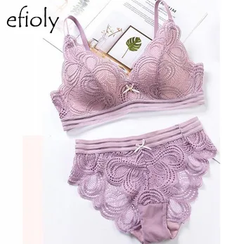 EFIOLY NT19A0061 Ultra-thin Sexy Lace Underwear Women Set Deep V No Steel Ring Bra Set Triangle Cup Bow Bra And Panty Set
EFIOLY NT19A0061 Ultra-thin Sexy Lace Underwear Women Set Deep V No Steel Ring Bra Set Triangle Cup Bow Bra And Panty Set