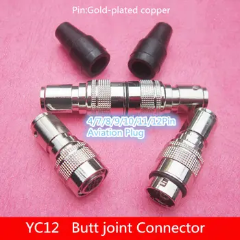 

1PCS AP051 YC12 4/7/8/9/10/11/12Pin 12mm Butt joint Connector miniature Aviation Plug M12 Circular Socket+Plug