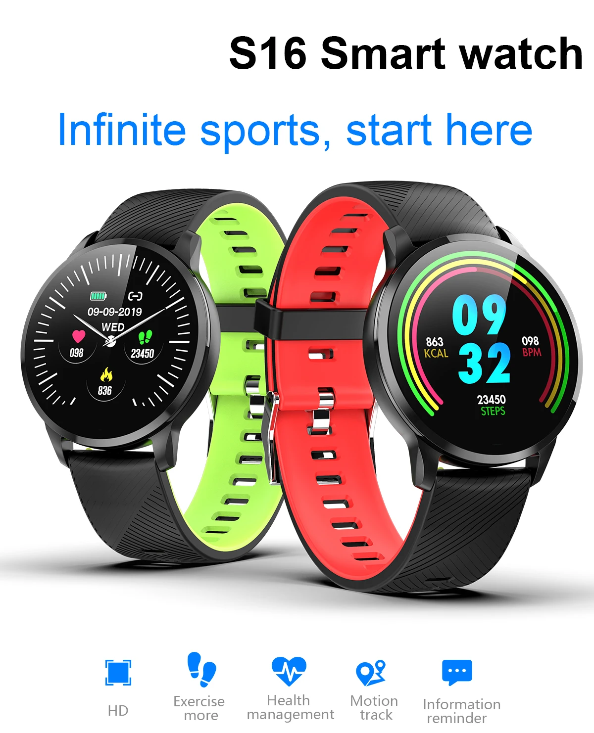 S16 Relogio Smart Watch Men Women Fitness Tracker Heart Rate Blood Pressure Monitor Pedometer Smart Bracelet Sport SmartWatch
S16 Relogio Smart Watch Men Women Fitness Tracker Heart Rate Blood Pressure Monitor Pedometer Smart Bracelet Sport SmartWatch