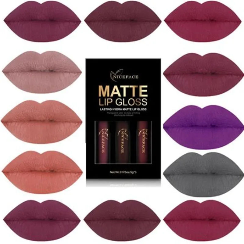 3PCs/set Liquid Lipstick Set Long-Lasting Matte Lip Tint Make Up Waterproof Velvet Batom Nude Sexy Lip Gloss Tube Cosmetics Kit
3PCs/set Liquid Lipstick Set Long-Lasting Matte Lip Tint Make Up Waterproof Velvet Batom Nude Sexy Lip Gloss Tube Cosmetics Kit