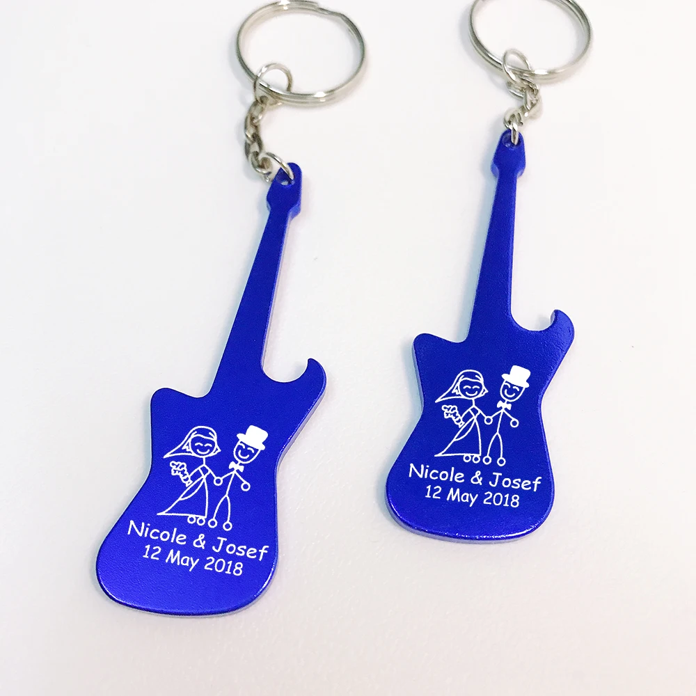 Personalized Wedding Party Favor Guitar Shaped Bottle Opener Keychain Keyring Custom Bride & Groom Names Wedding Gift for Guest
Personalized Wedding Party Favor Guitar Shaped Bottle Opener Keychain Keyring Custom Bride & Groom Names Wedding Gift for Guest
