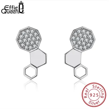 Effie Queen Real Sterling Silver Stud Earrings For Women Honeycomb Shiny Zircon Silver 925 Jewelry Original Design Earings BE92
Effie Queen Real Sterling Silver Stud Earrings For Women Honeycomb Shiny Zircon Silver 925 Jewelry Original Design Earings BE92