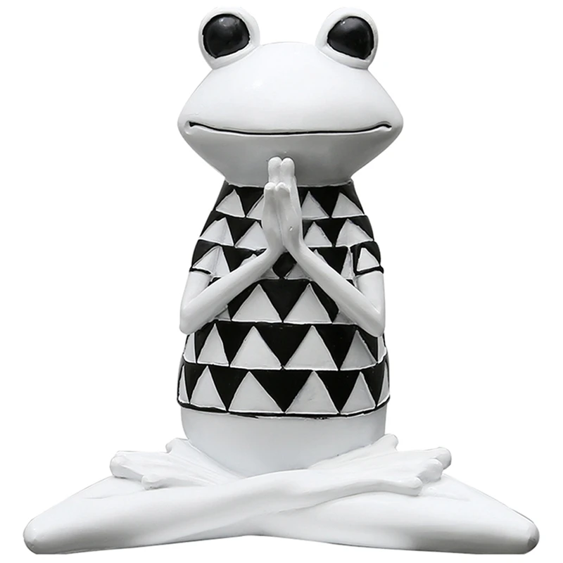 New-Resin Yoga Frog Figurine Pray Style Sculpture Model Ornament Home Decor Statue Desktop Decoration Table Dec | Дом и сад