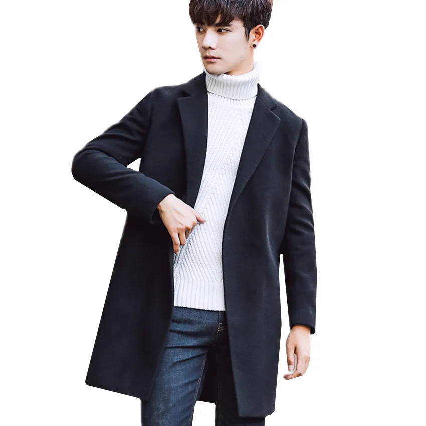2019 Fashion Solid Color Woolen Men Long Coat Slim Elegant Youth Men's High Street Jacket
2019 Fashion Solid Color Woolen Men Long Coat Slim Elegant Youth Men's High Street Jacket