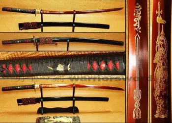 High quality Japanese katana Sword Red Blade Golden carvings
High quality Japanese katana Sword Red Blade Golden carvings
