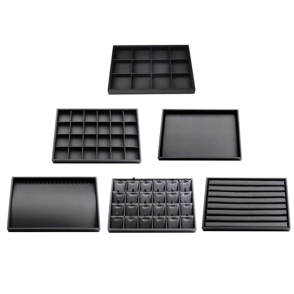 Jewelry Earrings Necklaces Tray BLACK Showcase 1 Inch Height