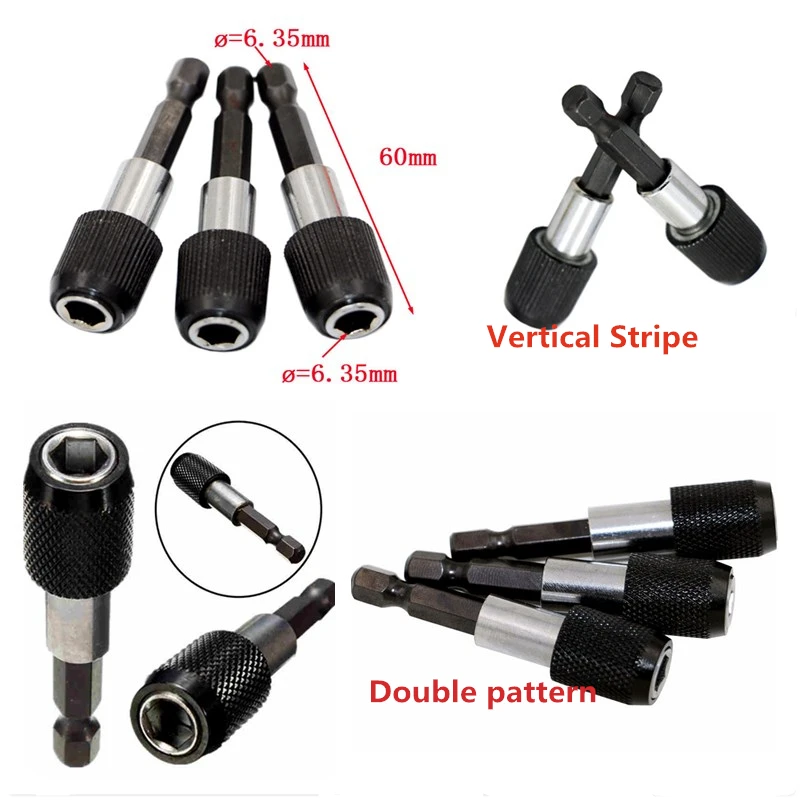 3pcs Extension Rods 60mm Self-locking 1/4" Black Electric Drill Holder Bar Hex Shank Quick-Change Magnetic Screwdriver Bit
3pcs Extension Rods 60mm Self-locking 1/4" Black Electric Drill Holder Bar Hex Shank Quick-Change Magnetic Screwdriver Bit