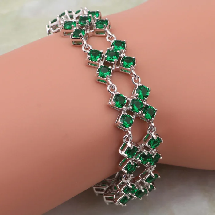 Christmas Gift Silver Color Peridot Bracelets & Bangles Green Cubic Zirconia Stone Fashion Jewelry 18cm 7.08 Inch AB346
Christmas Gift Silver Color Peridot Bracelets & Bangles Green Cubic Zirconia Stone Fashion Jewelry 18cm 7.08 Inch AB346