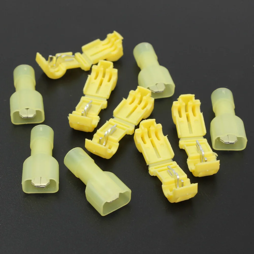 Yellow Quick Splice Wire Terminals&Male Spade Connectors 4.0-6.0mm 12-10AWG 10pcs/lot
Yellow Quick Splice Wire Terminals&Male Spade Connectors 4.0-6.0mm 12-10AWG 10pcs/lot